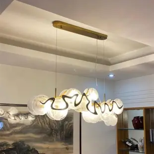 【Taoshop 淘家舖】後現代輕奢客廳燈餐廳臥室設計師吊燈美式大氣藝術創意玻璃0D112(圓形-80cm-暖光)