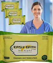 LUREME Easy Bath Wet Wipes Value Pack of 1 Extra Large Bed Bath Towels for Adults, Patient, Baby Wipes. Refreshing Moisturizing Sponge Bath. Microwaveable Easy Bath Wet Wipes (MOQ3) 10 Wipes / Pack