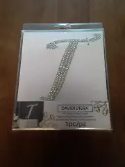 New Silver Rhinestone Monogram Cake Topper "T" by David Tutera Wedding Sweet 16