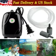 Silent Air Pump Aquarium Fish Tank Pump Hydroponic Oxygen 2 Outlet 5W Pump