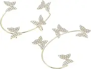 [Parliky] 1 Pair butterfly ear clip earhook wrap around earrings Butterflies ear clip cosplay costume earrings for women orrous ear wrap crawler hook earrings fairy clip on earrings wedding