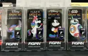 FiGPiN Mickey, Stitch, BB-8, Rainbow Unicorn Disney Pride Pins Collection le-250