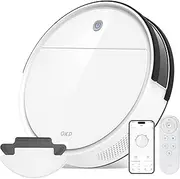 OKP K5 3-in-1 Robot Vacuum and Mop, Ultra-Thin & Quiet, 2500Pa Strong Suction, 120 Mins Runtime, WiFi/Alexa/App Control, Self-Charging, Ideal for Pet Hair, Carpets & Hard Floors, （K5 with Remote）