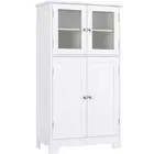 Kitchen Bathroom Storage Cabinet Wooden Storage Cupboard 4 Door 5 Shelf Pantry