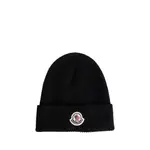 [MONCLER] Logo Beanie Black