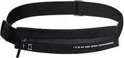 Rbenxia Slim Running Belt for Women Men Water Resiatant Runners Fanny Pack Adjustable Waist Pouch Reflective Phone holder Running Gear Accessories for Sport, Black, One Size, Waist Packs