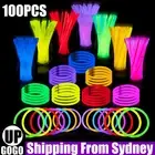 100X Mixed Single Colour Glow Sticks Bracelets Party Glowsticks Glow in the dark