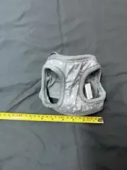 Extra Small Fuzzy Grey Dog / Cat Harness , Grey With White Stars, Puppy, Dog