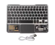 Bluetooth Keyboard Rechargeable Transparent Wireless with 7 Colors Backlits for Mate Tablet Black