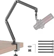 KU XIU X36 Boom Arm, Upgraded Mic Arm with Sturdy Aluminum Alloy, Fully Adustable, Desk Mount Clamp, 360° Rotatable & Foldable Microphone Arm Stand, Perfect for Gaming, Podcast, Audio, Home Office