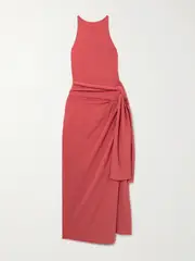 [Another Tomorrow] Another Tomorrow - Stretch-jersey Midi Dress - Pink - small small Pink