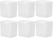 AIMALL 6-Pack Refrigerator Storage Boxes, 3.3 x 3.9 Inch Transparent Plastic Food Containers, Side Door Organisers for Fresh Fruit, Vegetables, Garlic & Spices