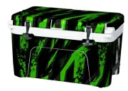 Vinyl Cooler Wrap Fits RTIC 52 Cooler | Decal Skin Green Black Stripes