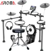 8 Pce Electronic Drum Kit Mesh Heads 10" Mesh Kick Stool Headphones Aroma TDX210