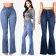 2022 Fashion elastic jeans women ladies jeans pants 女微喇褲