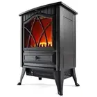 NEW Flame Effect Fireplace Heater Stay Warm and Cosy Overheat Protection - Black