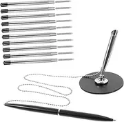 DOITOOL 1 Set Multi Function Signature Pens with Chain Ergonomic Desktop Writing Tools for Office Bank and Study Smooth Writing and Replaceable Ink Refills Elegant Design with Refills