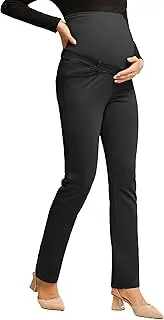 [Maacie] Maternity Trousers Stretchy Bootcut Pregnancy Trousers Casual Work Trousers with Pocket