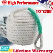 1/2"x200' Twisted Three Strand Nylon Anchor Yacht Marine Rope Dock Mooring Line