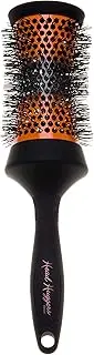 Denman (Large) Thermo Ceramic Hourglass Hot Curl Brush - Hair Curling Brush for Blow-Drying, Straightening, Defined Curls, Volume & Root-Lift - Orange & Black, (DHH4)