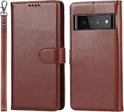 Case for Google Pixel 6 Pro Leather Wallet Case with Card Holder Slot SunYoo Shockproof Cover Kickstand Magnetic Handbag with Wrist Strap Women Men Flip Folio for Google Pixel6Pro 6Pro Green