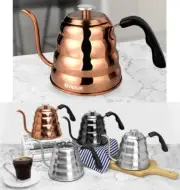 40oz Stainless Steel Pour Over Coffee Kettle Fixed Thermometer Gooseneck Spout