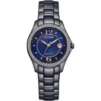 在飛比找ETMall東森購物網優惠-CITIZEN 星辰 光動能璀璨晶鑽時尚腕錶/藍X黑/29.