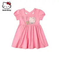 在飛比找ETMall東森購物網優惠-Hello Kitty童裝女童夏季甜美公主裙泡泡袖棉連衣裙子