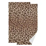 Leopard Print Hand Towels for Bathroom Set of 2,Wildlife Animal Skin Pattern ...