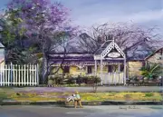 Jacaranda Cottage Ribbons & Rainbows Microfiber Towel Jenny Sanders Art 70*50 cm