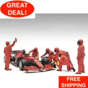 Formula One F1 Pit Crew 7 Figure Set Team Red Release III for 1/18 Scale Models