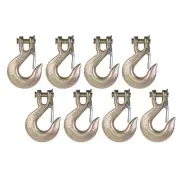 (8) G70 3/8" Clevis Slip Hooks w/Latch Tow Chain Flatbed Truck Trailer Tie Down