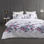 Onkaparinga King Bed/Bedroom Print Cotton Quilt Cover Set w/Pillowcases Waratah