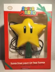 Super Mario Nintendo Super Star Light Up LED Tree Topper 9" Indoor Use Plug In