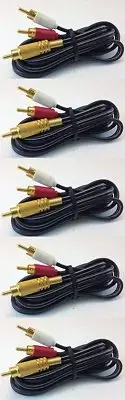 5 PACK - 6FT RCA Y CABLE - 1 MALE TO 2 RCA MALE GOLD PLATED HD # Z539-0-5046-5PK