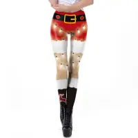 在飛比找蝦皮購物優惠-聖誕燈泡服裝 3D 數碼打印緊身女式瑜伽緊身褲