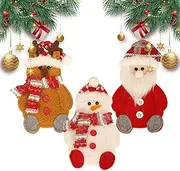 Christmas Silverware Bags, Tableware Storage Bag, Set of 3 Christmas Flatware Holder, Elk Tableware Cutlery Pockets for Decor