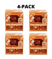 4 Frankford Pumpkin Spice Hot Chocolate Bombs with Mini Marshmallows Fall Ltd Ed