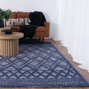 Brand Ventures Himalaya Tribal Blue Wool Rug