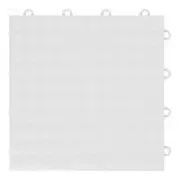 GearTile Coin Pattern 12" x 12" White Garage Floor Tile (12 Pack)