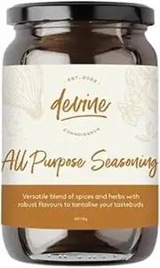Devine Connoisseur All Purpose Seasoning Mix – Vegan, Plant Based, No Added Salt - MSG, Soy, Gluten Free Powder Blend with Nutritional Yeast, Grape Skins - 100% Natural Herbs, Spices for Cooking, 50g