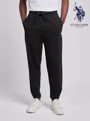 U.S. Polo Assn. Black Mens Elasticated Cuff Loopback Joggers (W64984) | $115