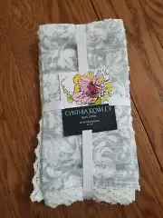 Cynthia Rowley Napkins Gray Silver Set Of 4