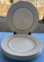 Set of 6 Wedgwood Bone China Regent Platinum 8" Accent Salad Plates New w Label