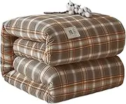 Cotton Quilt, Quilted Comforter, Lightweight Breathable Duvet, 100% Washed Cotton Fabric, Soft Skin Friendly, with Corner Tabs, All Seasons Cozy Bedding (E 200x230cm(6kg))