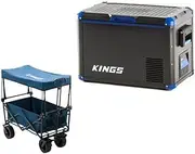 Kings 45L Stayzcool Portable Fridge/Freezer+ Beach & Camping Cart 120kg Rating