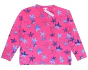 Sarasota Cotton 1X Pink Starfish Siesta Key French Terry Pullover Sweatshirt NWT