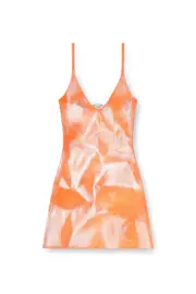 [Diesel] Diesel - Knitted dress with metallic accent - Dresses - Woman - Orange S Orange