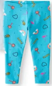 Wonder Nation Girls Tough Cotton Capri Leggings Size XL (14-16) Blue Tropical