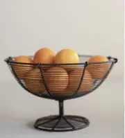 Foreside Black Fritz Metal Fruit Basket